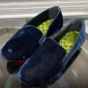 Blue Velvet Loafers